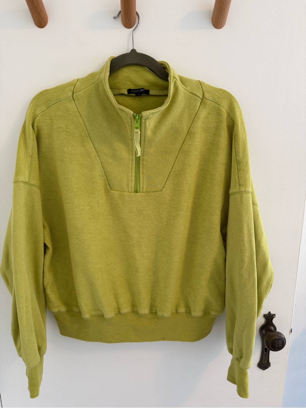 Papermoon Lime Green Zip-Neck Pullover